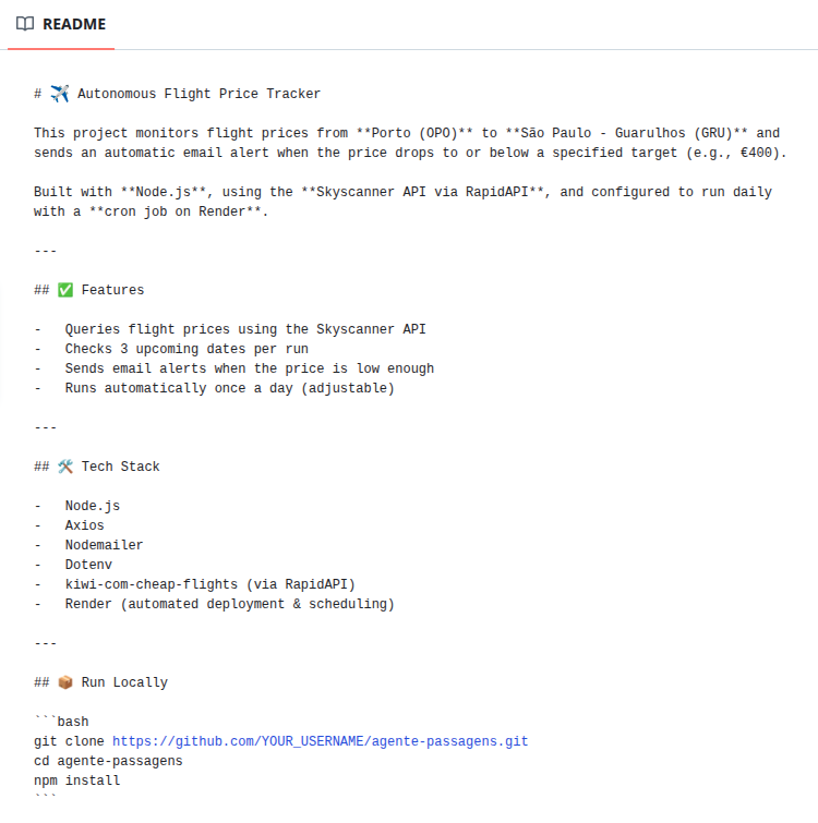 Agente Passagens bot image