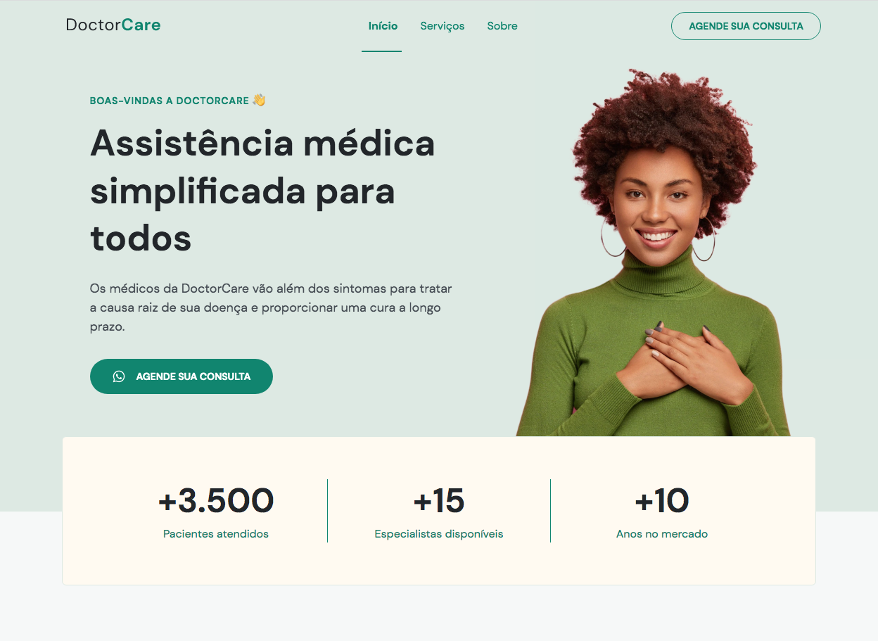 DoctorCare landing page image